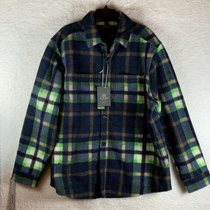 Alpine Design Shacket Shirt Jacket Men's XL Navy‎ Plaid Collared 7026